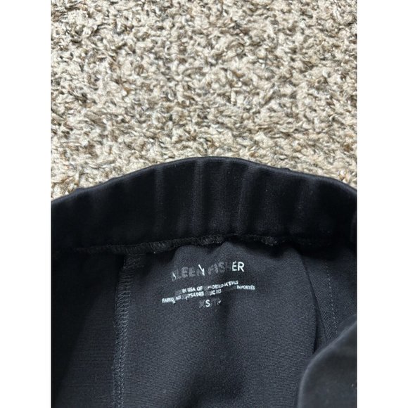 Eileen Fisher Tencel Pants Tapered Ankle Pockets Elastic Waist Black Size XS - Picture 4 of 5